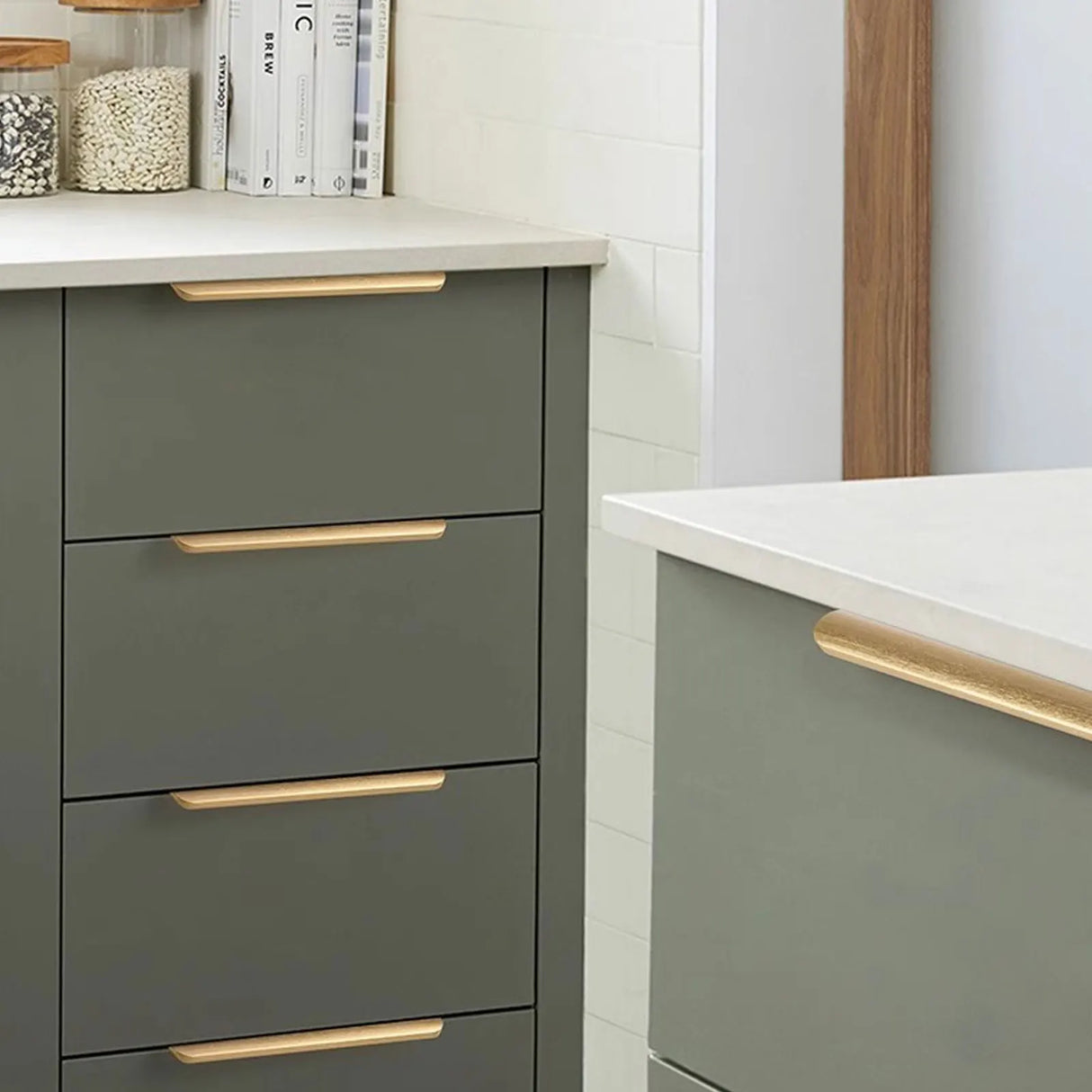 26/20Pcs New Hidden Cabinet Handles 80/150mm Kitchen Cupboard Pulls Drawer Knobs Aluminum Handle No Drill for Furniture Hardware