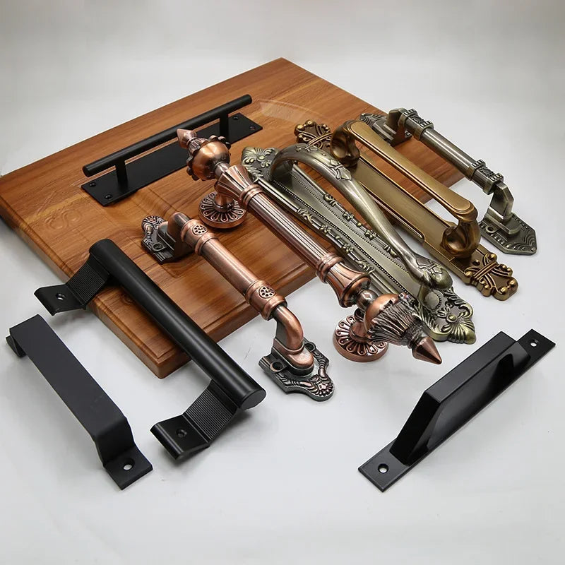 Heavy Duty Style Sliding Barn Door Handle Installation Drilling Required Wooden Door Handle Surface Finish Electroplated
