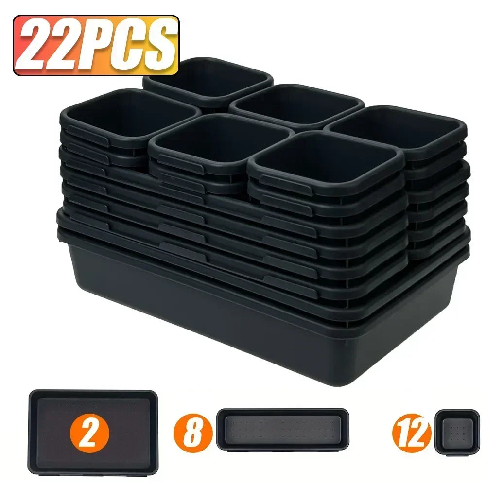 Tool Box Organizer Drawer Tray Dividers Set Workbench Cabinet Bins Tool Chest Organization Garage Hardware Tool Tray