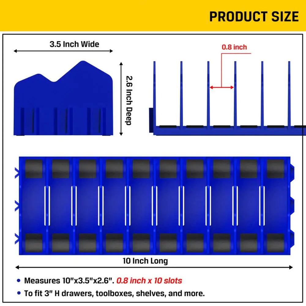 Practical plier organizer rack Holds up to ten pliers Drawer Toolbox Sturdy Pliers Tool Organizer Storage Rack Space-Saving