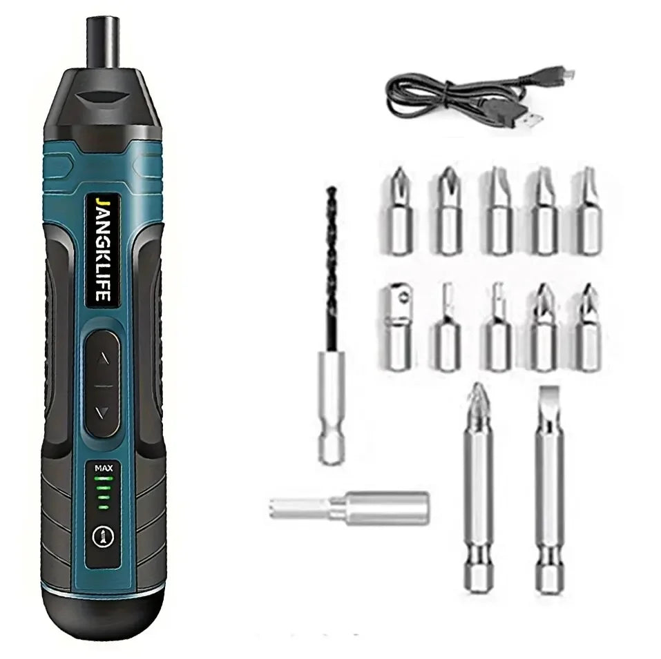 JANGKLIFE Cordless Electric Screwdriver Rechargeable 1300mah Lithium Battery Mini Drill 3.6V Power Tools Set