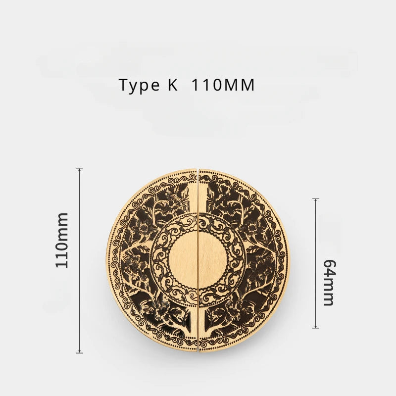 High-end Cabinet Door Handle Pattern Brass Xiangyun Furniture Luxury Wardrobe Cabinet Round Door Drawer Knobs