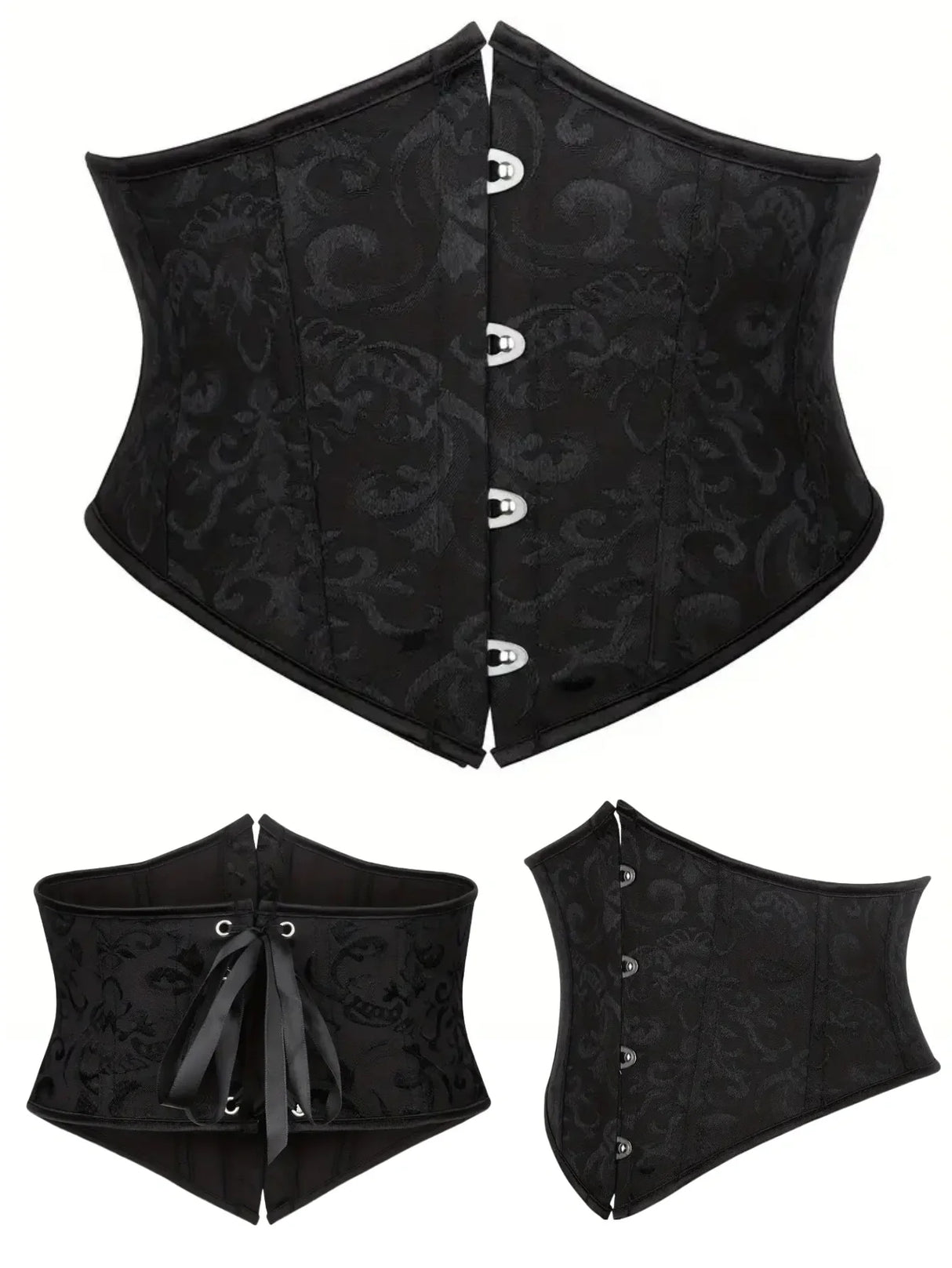 Retro Court Style Waist Cincher Short Corset Belt Posture Corrector Tummy Control Back Strap Tightening Bodice Support