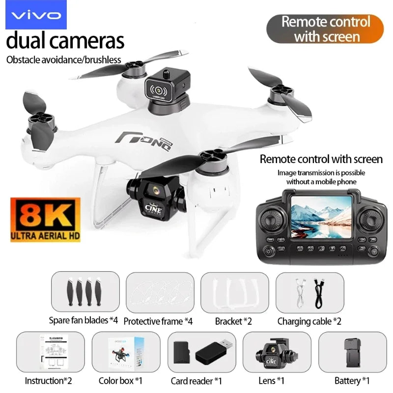 ZFR E55 Drone Mini Dual Camera 8K Aerial HD Profesional Helicopter GPS Positioning Avoidance Bushless Motor Drone UAV