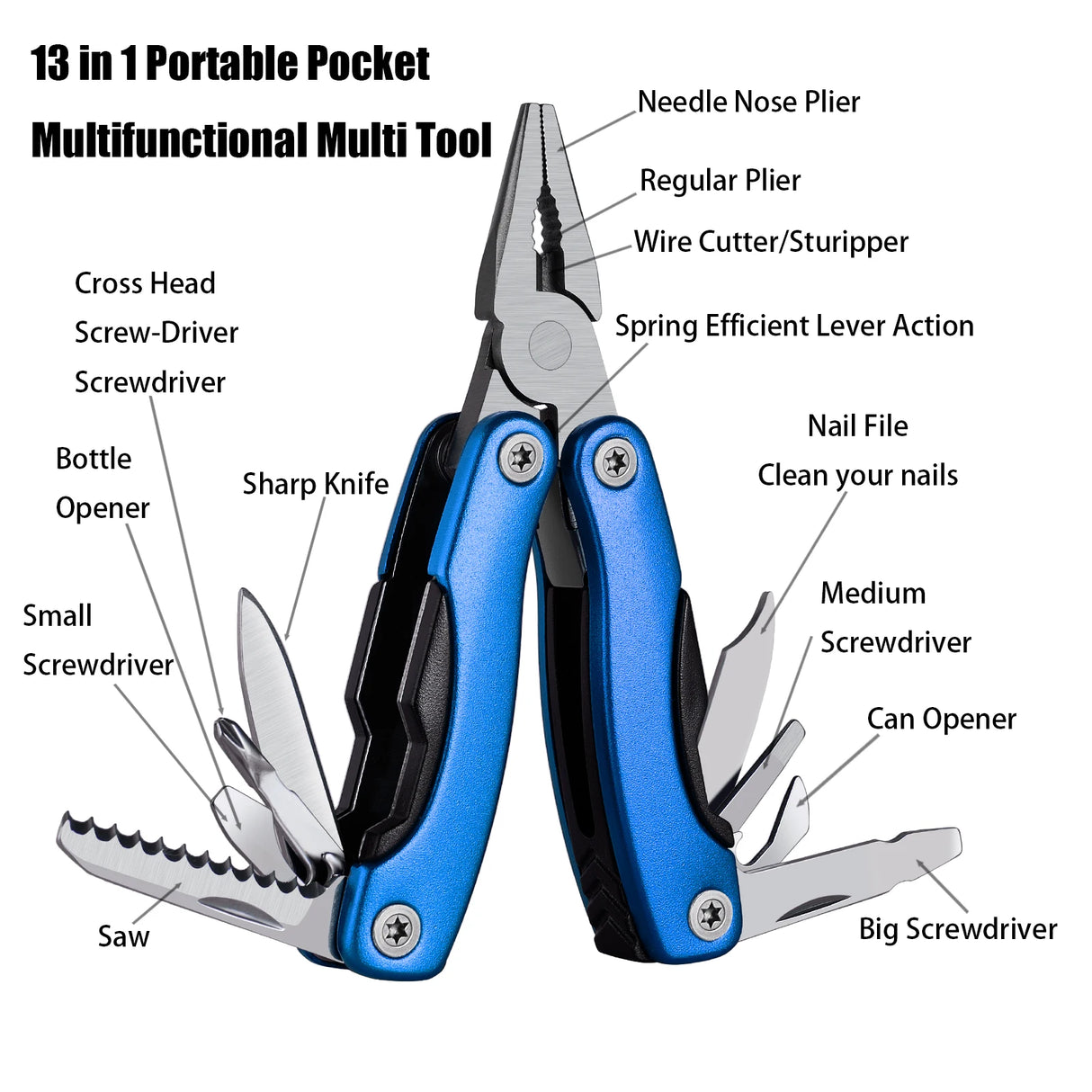 Portable Pocket Multi Tool Pliers Wire Stripper Folding Knife Plier Outdoor Camping Multitool Folding Multifunctional Hand Tools