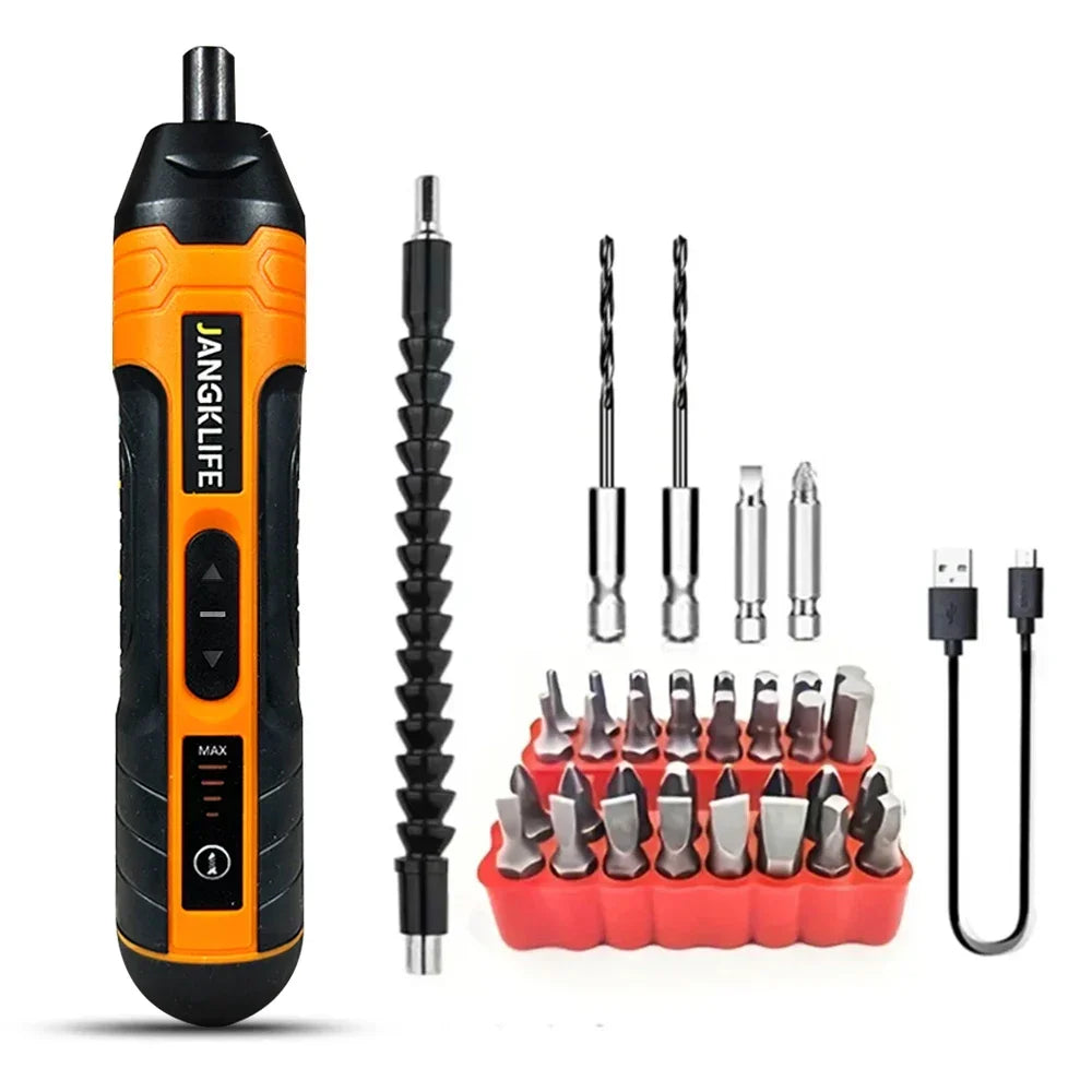 JANGKLIFE Cordless Electric Screwdriver Rechargeable 1300mah Lithium Battery Mini Drill 3.6V Power Tools Set