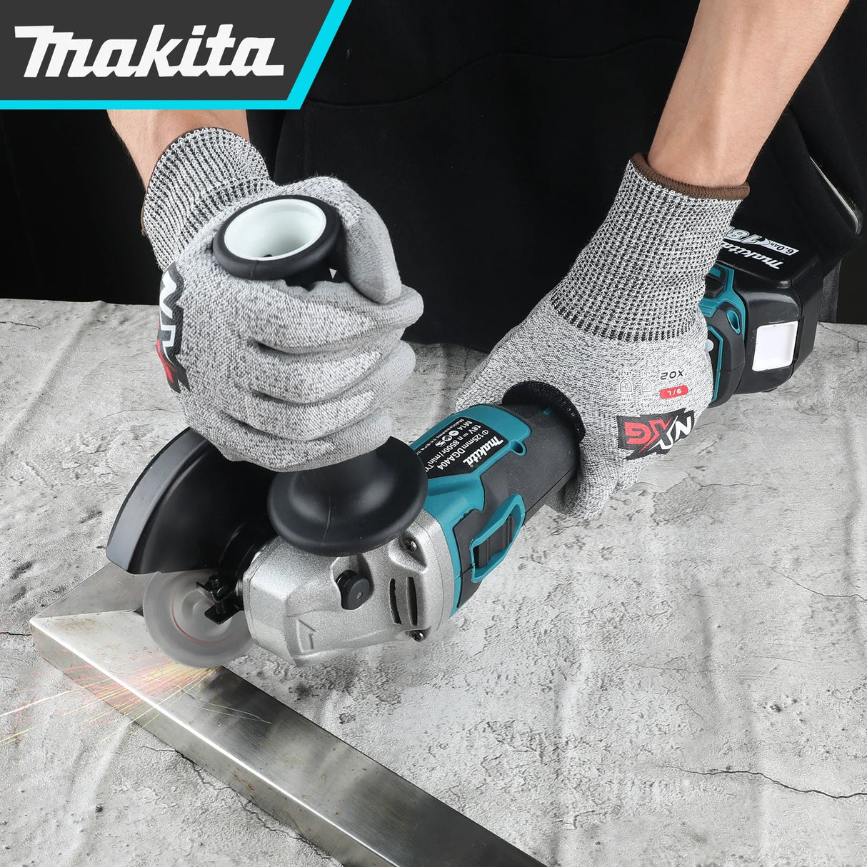 Makita DGA404 18V Brushless Lithium ion Angle Grinder with 125mm Large diameter Grinding Wheel rounder for Cutting and Polishing