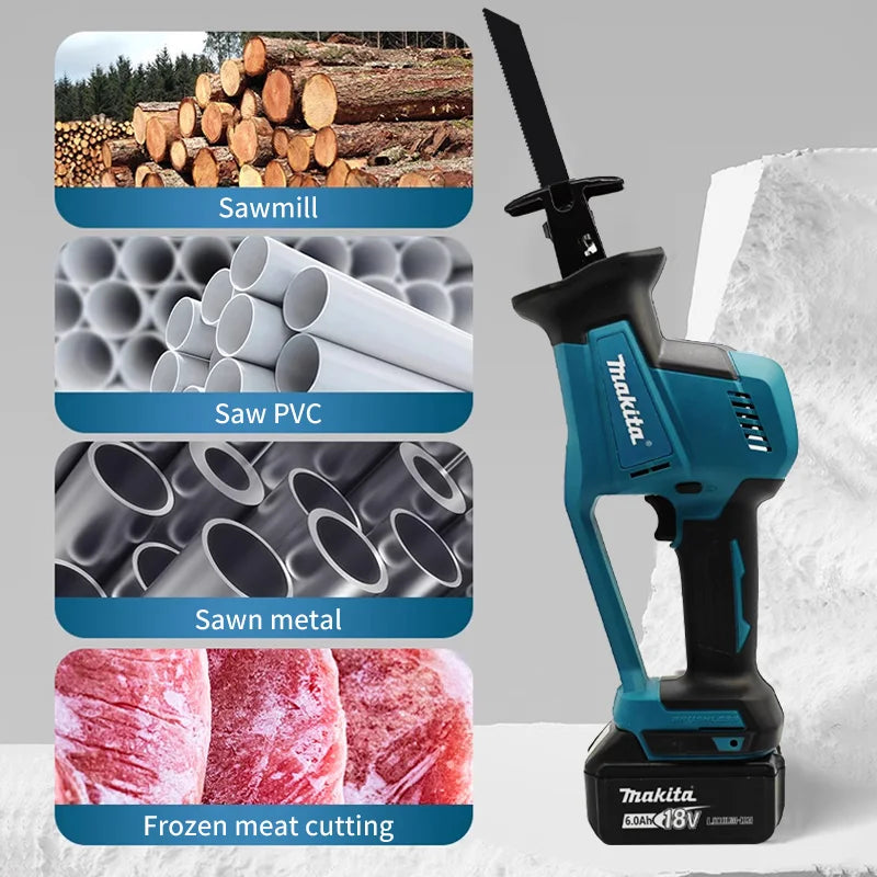 Makita DJR189 18V Cordless Electric Reciprocating Saw Brushless Rechargeable Wood Metal Cutting Saw Portable Saw Power Tool