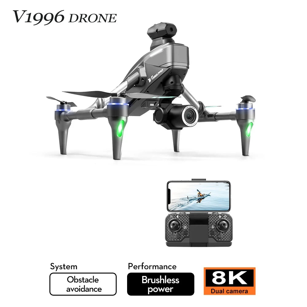Race Drone 8K Dual Professional Aerial Photography HD Dual-Camera WIFI FPV Four-Axis Rc Quadcopter Toy UAV