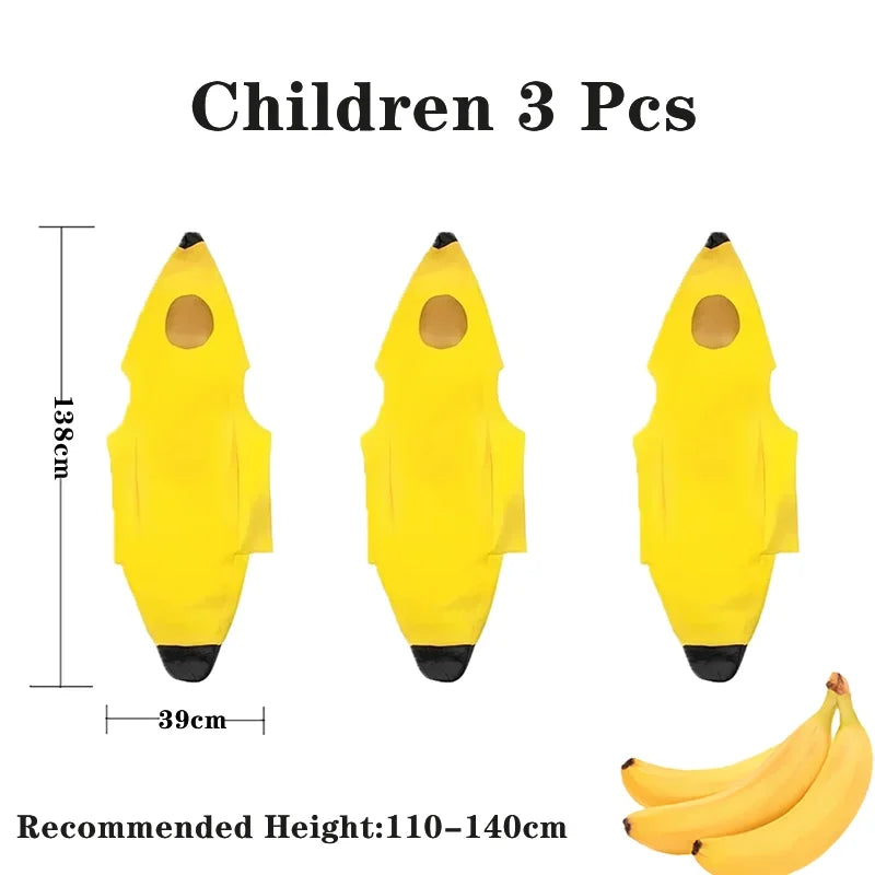 Child/Adult Banana Cosplay Halloween Christmas Costumes Performance Costume Fruit Banana Costume Performance Costume