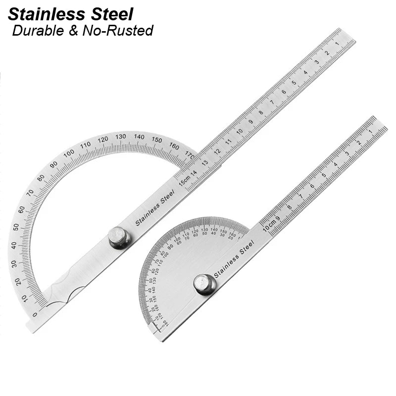 Angle Meter Measure Protractor Ruler Metal Finder 180 Degree Guage Goniometer Stainless Steel Woodworking Wood Measurement Tool