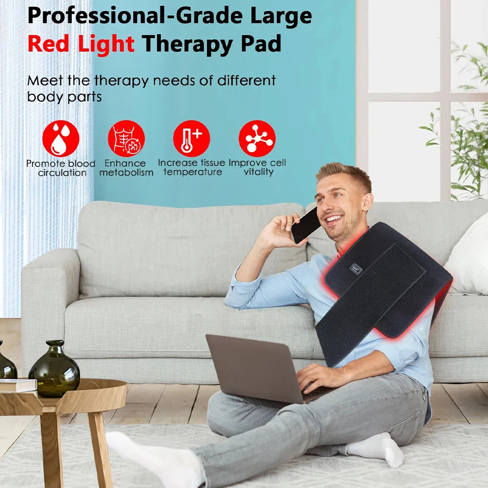 360LED Red&Infrared Therapy Belt Body Wearable Wrap Large Heating Pad LED Beauty Devices For Face & Body Shoulder Joint Muscle