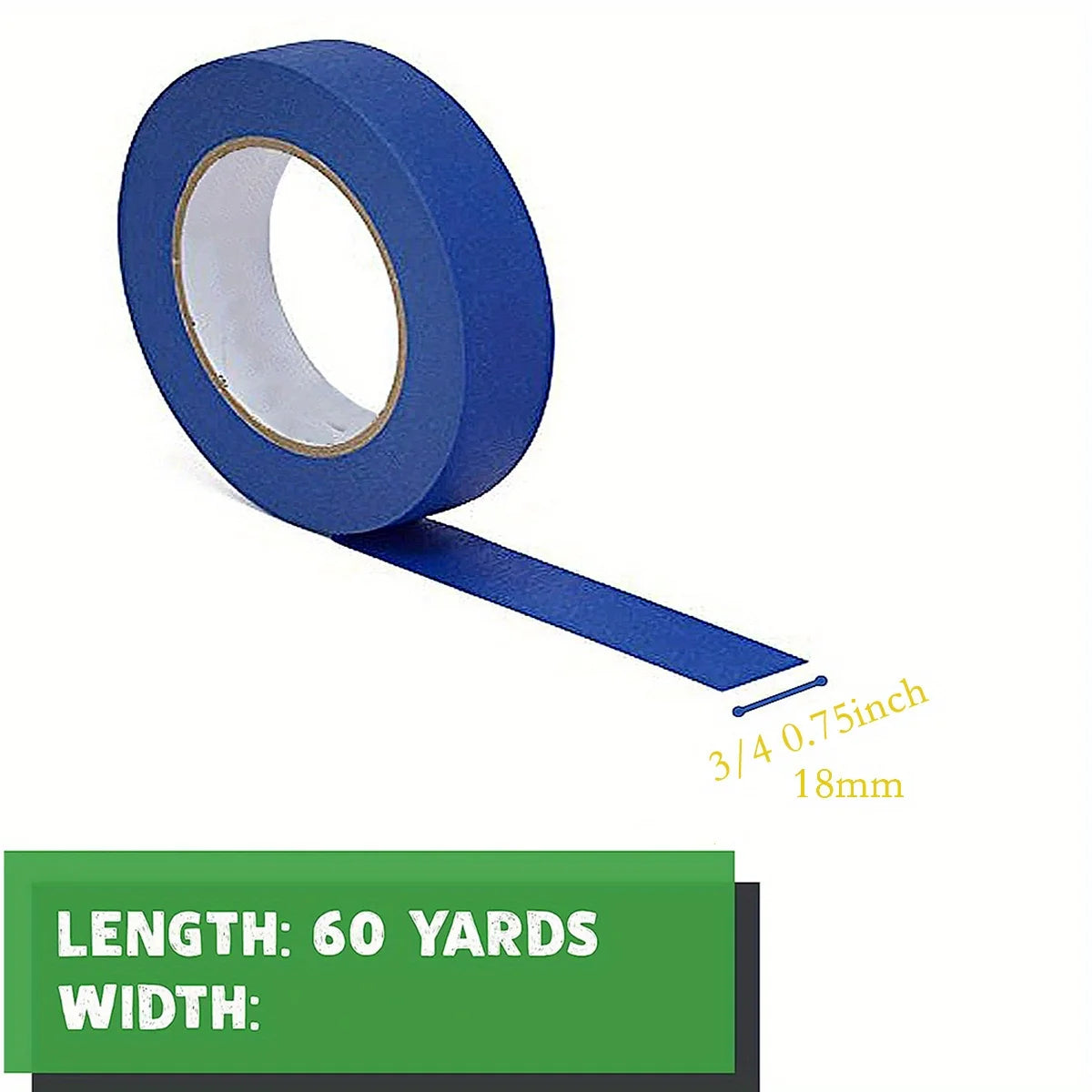 Blue Painters Tape, 1/2 inch,3/4 inch,1 inch,2 inch, Multi Size Painting Masking Tape, Clean Release Paper Tape for Home