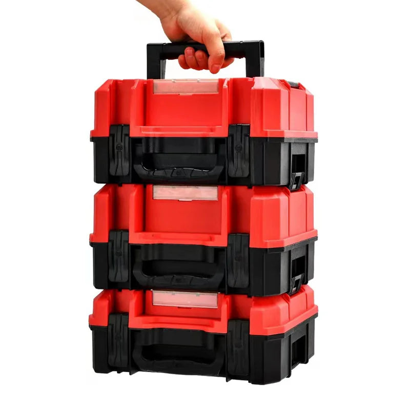 Stackable Tool Box Portable Hardware Storage Box Heavy Duty Tools Case Electric Drill Tool Storage Case Garage Tool Organizer
