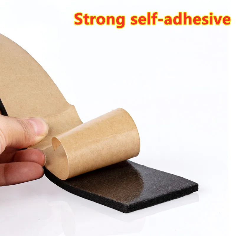 EPDM Self Adhesive Sponge Seal Strip Rubber Black Foam Strong Single-sided Adhesive Soundproof Anti-collision Seal Gasket