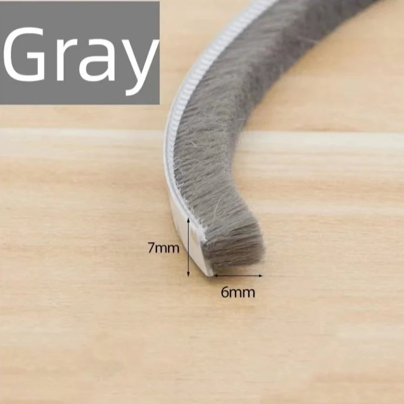 5/10/20M Self-adhesive Wool Sealing Strip, Aluminum Alloy Door And Window Insulation, Sound Insulation, And Collision Prevention