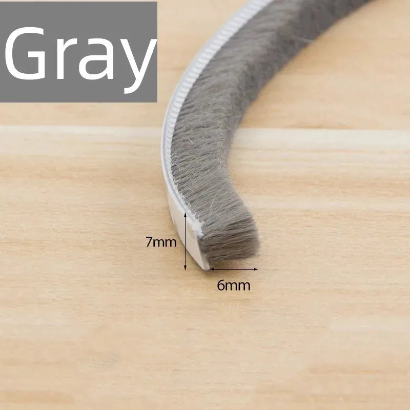 5/10M Self-adhesive Aluminum Alloy Door and Window Sound Insulation Wind Protection Collision Prevention Dust Sealing Strip