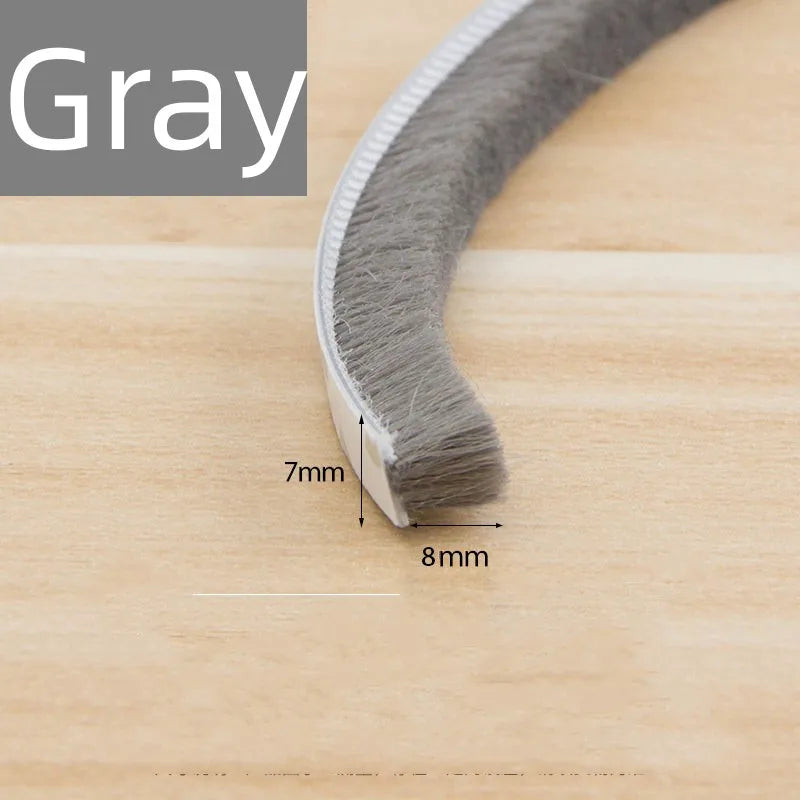10M Brush Strip Self Adhesive Door Window Sealing Strip Door Window Windproof Dust Sound Insulation Strip Gasket Home