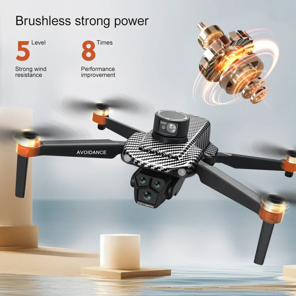 4.5-Inch Screen Controlled Drone GPS Positioning Dual Camera Brushless Motor Aircraft Laser Obstacle Avoidance Remote