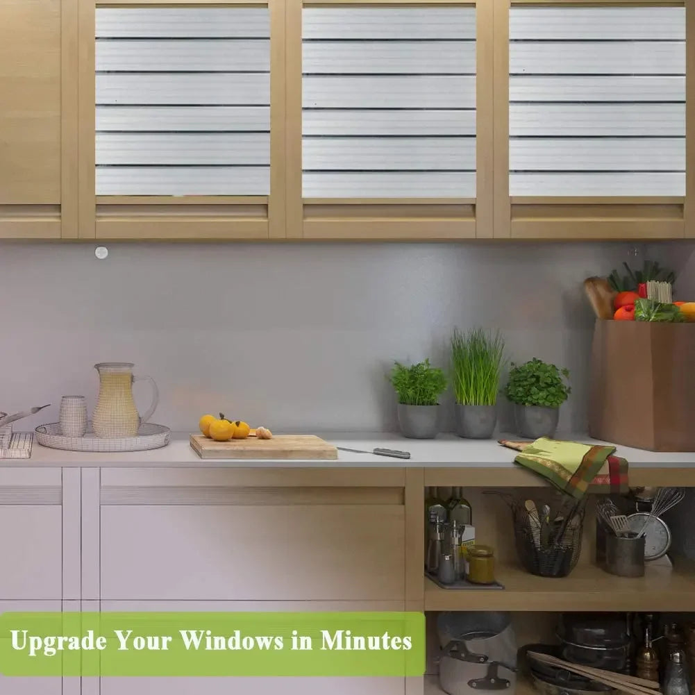 Privacy Window Film Frosted Window Cling Wide Strips Covering Non Adhesive Removable Window Sticker Glass Door Film UV Blocking