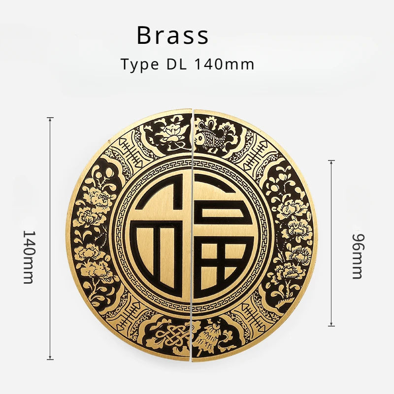 High-end Cabinet Door Handle Pattern Brass Xiangyun Furniture Luxury Wardrobe Cabinet Round Door Drawer Knobs