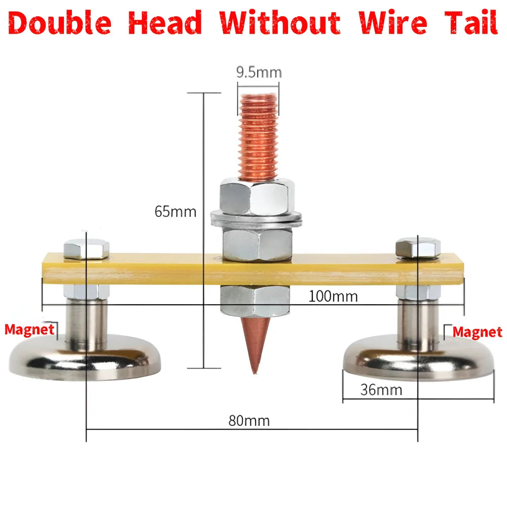 Welding Magnet Head Magnetic Welding Fix Ground Clamp Single/Double Strong Magnetic Weldings Support for Electric Welding Ground