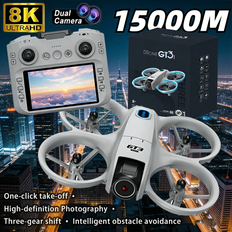 Hot NEW GPS Drone GT3 8K HD Dual Cameras 180° FPV 5G WIFI Brushless Motors Intelligence Obstacle Avoidance Foldable Quadcopters