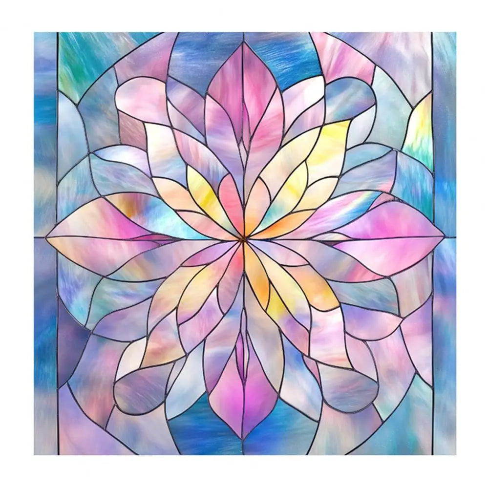 Stained Glass Static Window Privacy Film Sun Blocking Glass Cling Waterproof PVC Home Bathroom Window Covering Film Sticker