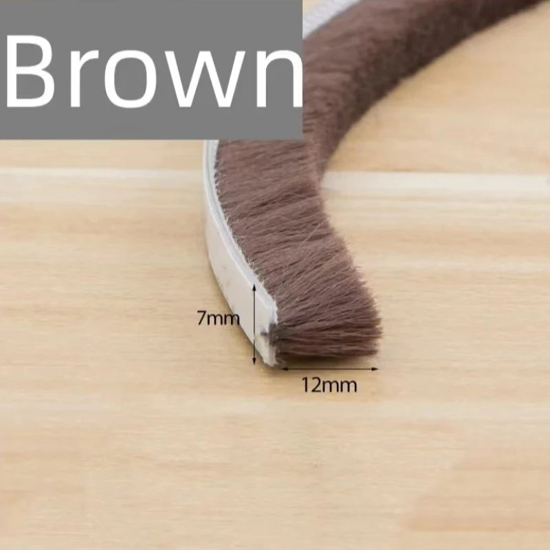 5/10/20M Self-adhesive Wool Sealing Strip, Aluminum Alloy Door And Window Insulation, Sound Insulation, And Collision Prevention