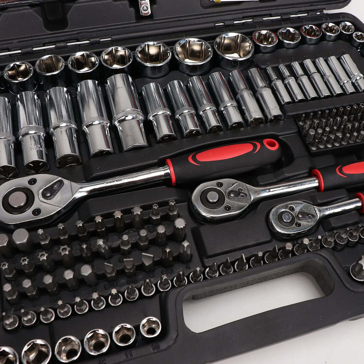 216PCS Professional Ratchet Wrench Socket Set 1/2" 1/4" 3/8" Wrench Repair Tool Home Repair Set with Black Box