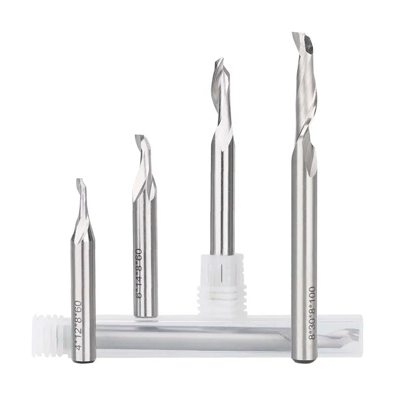 Single Flute HSS Milling 8mm Shank Router Engraving/Cutter Drill Bit With Carbide Spiral End Mill For Aluminium and UPVC