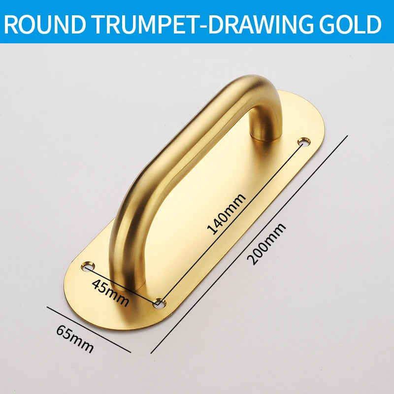 Stainless Steel Doors Handle Sliding Barn Door Handle Furniture Kitchen Cabinet Drawer Handles Pull And Push Door Hardware