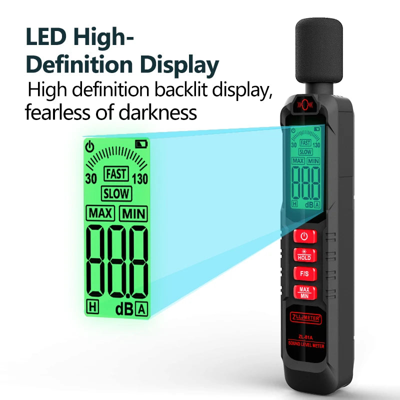 New Digital Noise Meter Sound Level Meter Handheld DB Meter A-Weighted 30~130dB Audio Measuring Instrument Decibel Monitor
