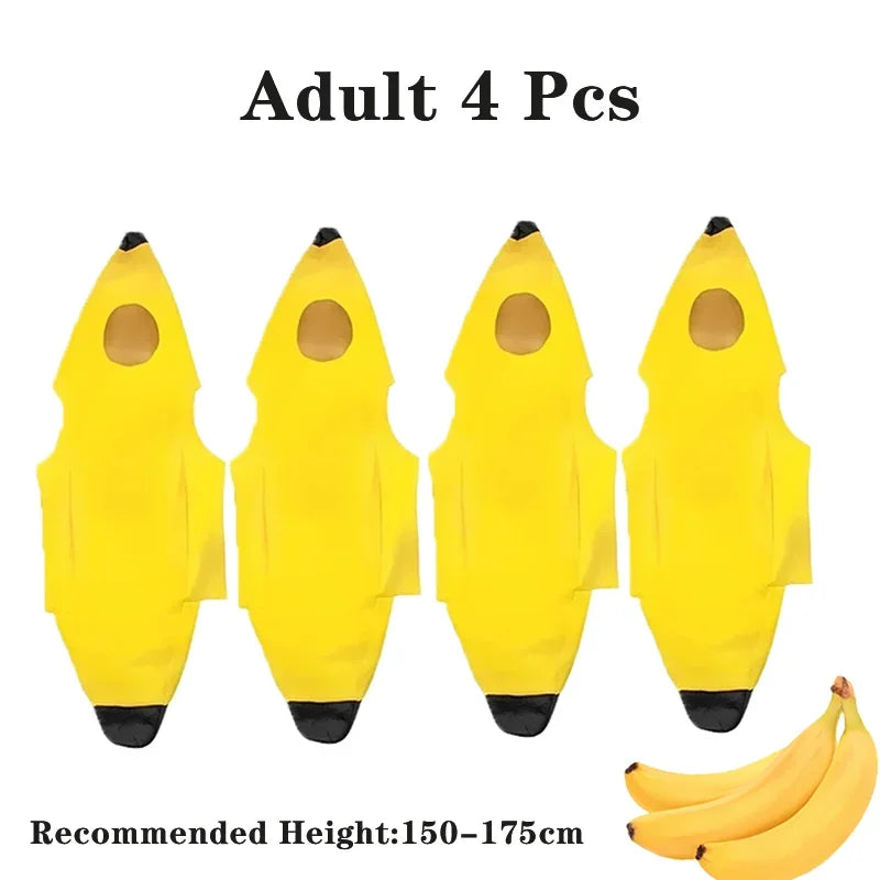 Child/Adult Banana Cosplay Halloween Christmas Costumes Performance Costume Fruit Banana Costume Performance Costume