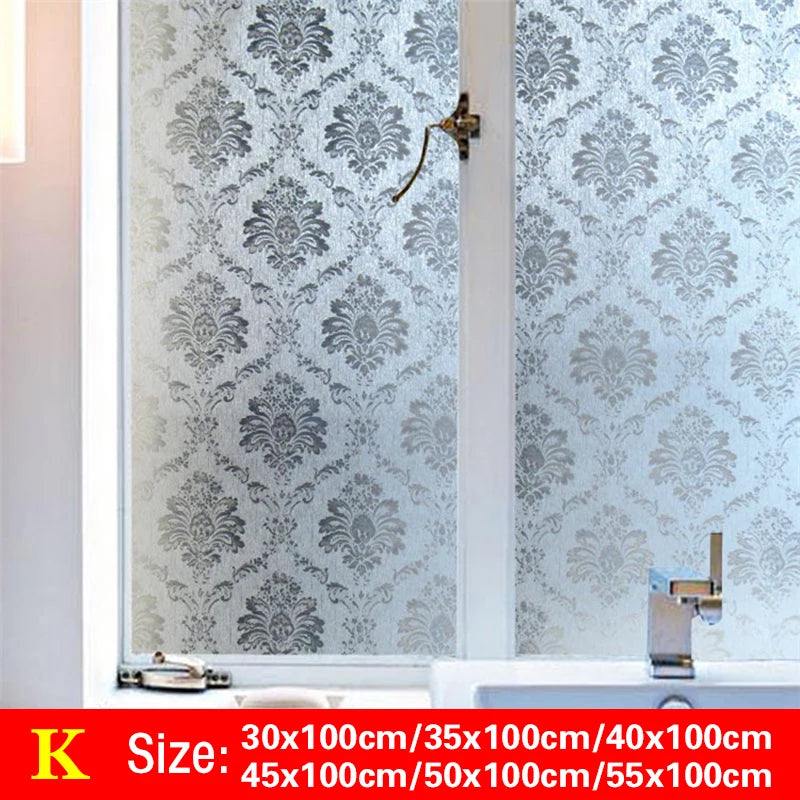 30-55*100cm PVC Self-adhesive No Glue Static Stick 3D Adsorption Window Film Anti-uv Stickers Privacy Blocking Waterproof