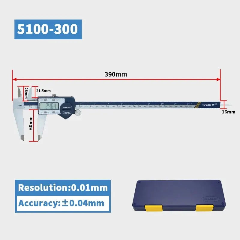 SHAHE Hardened Stainless Steel Digital Caliper Electronic Vernier Caliper Micrometer Measuring Tools