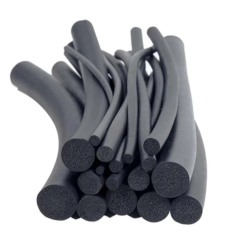 Black EPDM Rubber Foam Sealing Strip Round Sponge Cord Bar For Cabinet Door Seal 2/3/4/5/6/7/8/9/10/12/15/18mm