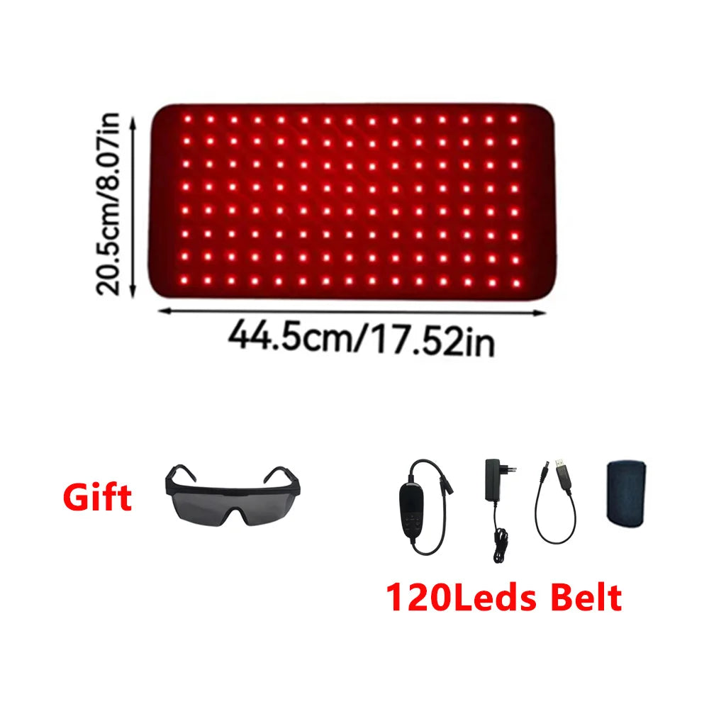 Jecaliz Red&Infrared Light Belt 660nm&850nm Full Body LED Devices Large Pads Wearable Wrap for Body Waist,Back,Belly Pad