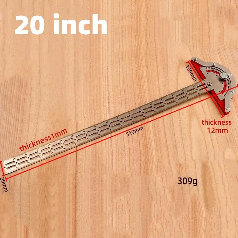 Woodworkers Edge Ruler Stainless Steel Protractor Angle Angle Precision Carpenter Measuring Tool