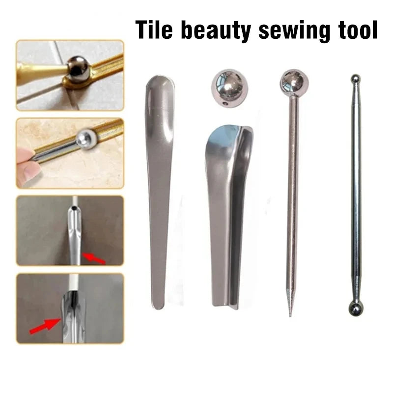 5pcs Caulking Nozzle Applicator Finishing Tool Spatula Plastic Glue Shovel Tile Brick Joints Floor Silicone Remover Grout Kit