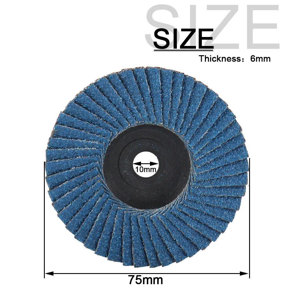 NuoDunco 3pcs 75mm Flat Flap Discs 3 " Grinding Wheels Mini Angle Grinder Accessories Sanding Discs For Metal Wood Polishing