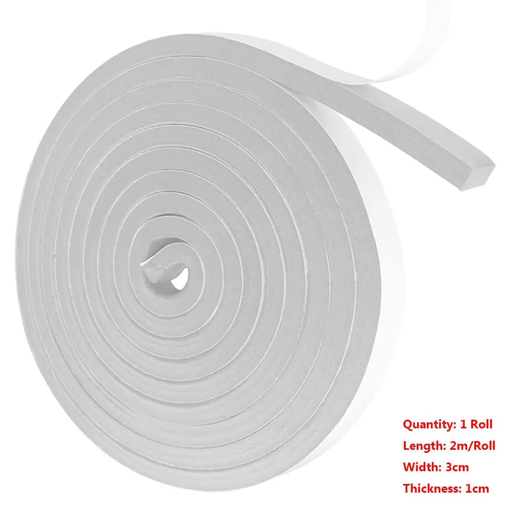 2M/Roll Foam Door Window Sealing Strip Weather Stripping Self-Adhesive Soundproof Windproof Dustproof Draught Excluder