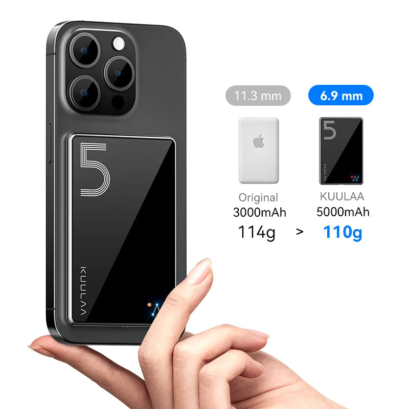 KUULAA 5000mAh portable power bank 20W fast charging