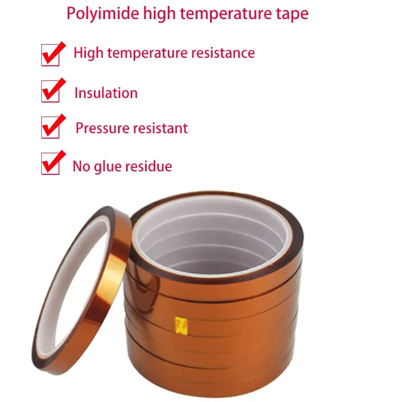High Temperature Heat BGA Tape Thermal Insulation Tape Polyimide Adhesive Insulating adhesive Tape 3D printing Board protection