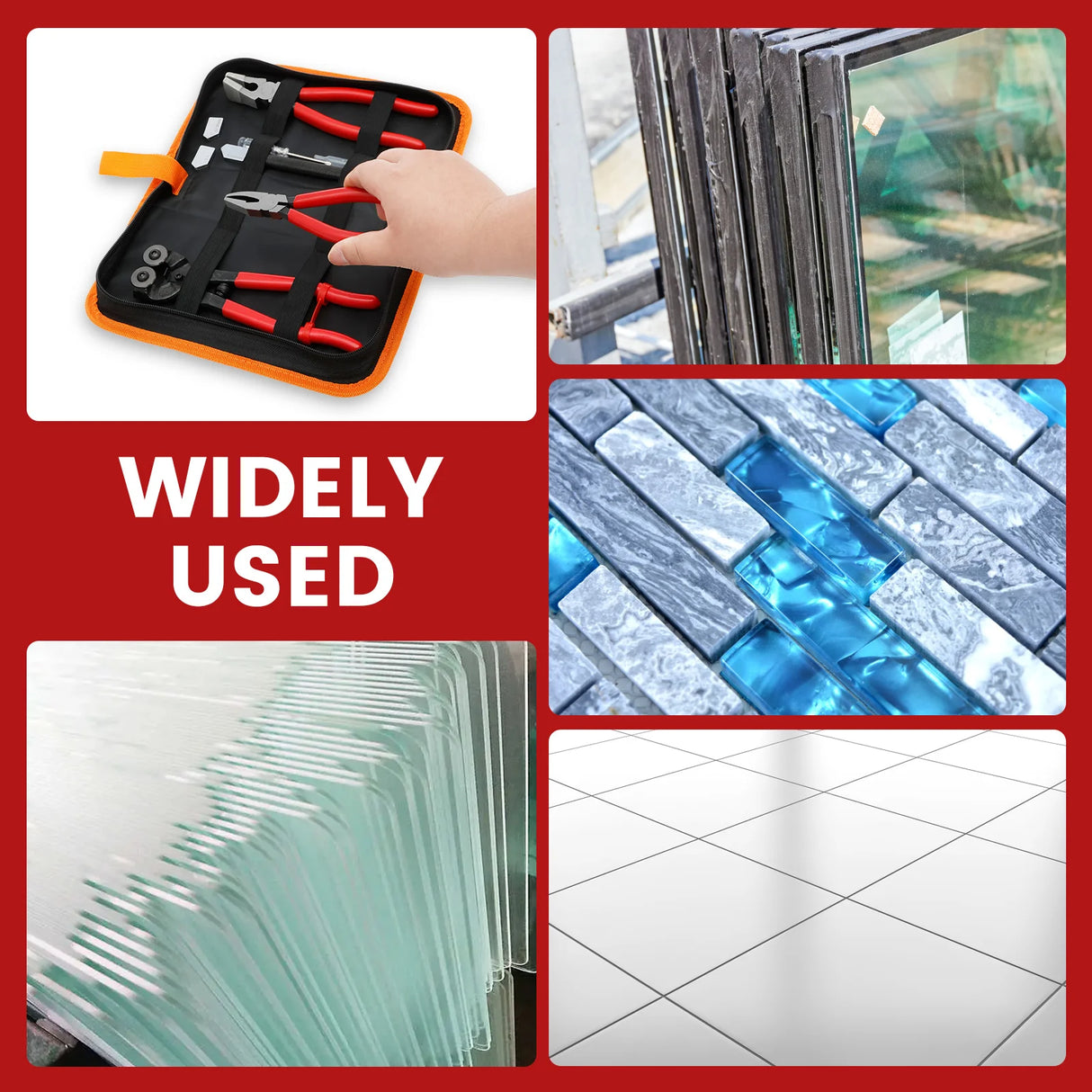 Heavy Duty Glass Cutting Tool Kit Glass Running Breaking Pliers and Class Cutters Tools Kit Wheeled Glass Tile Nippers