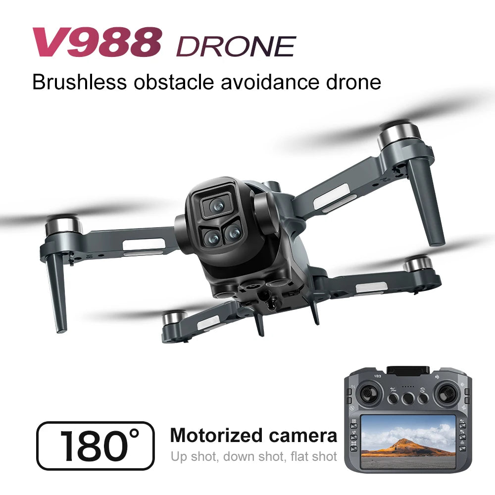 NEW for Genuine V988 Camera Drone 8K Professional Dron 4K with Screen Under 249g Remote Control Brushless RC Quadcopter Toys
