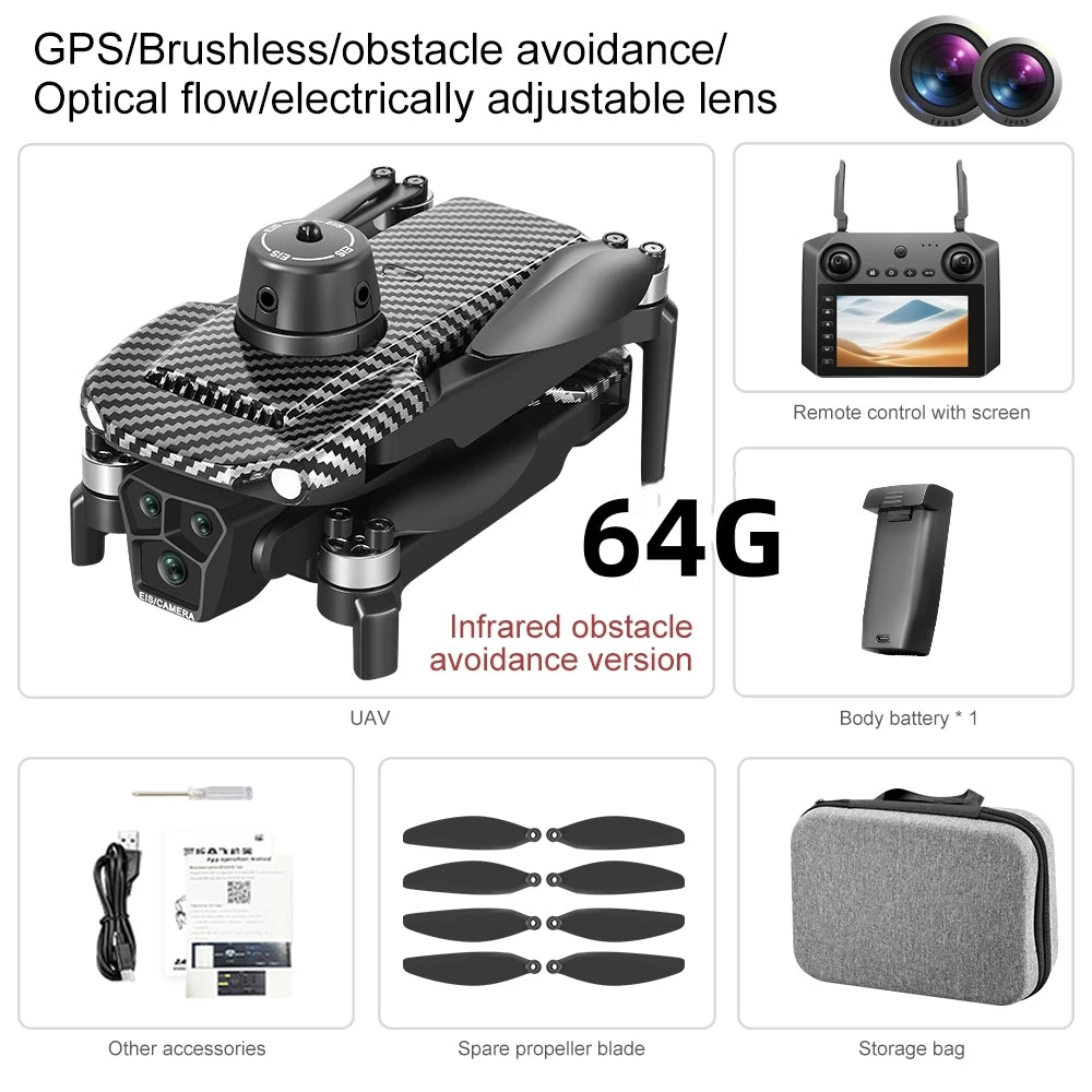 U198 MAX PRO Drone GPS Automatic Return 8K ESC HD Camera 5G WIFI FPV Brushless Power RC Quadcopter Obstacle Avoidance Drone Toy