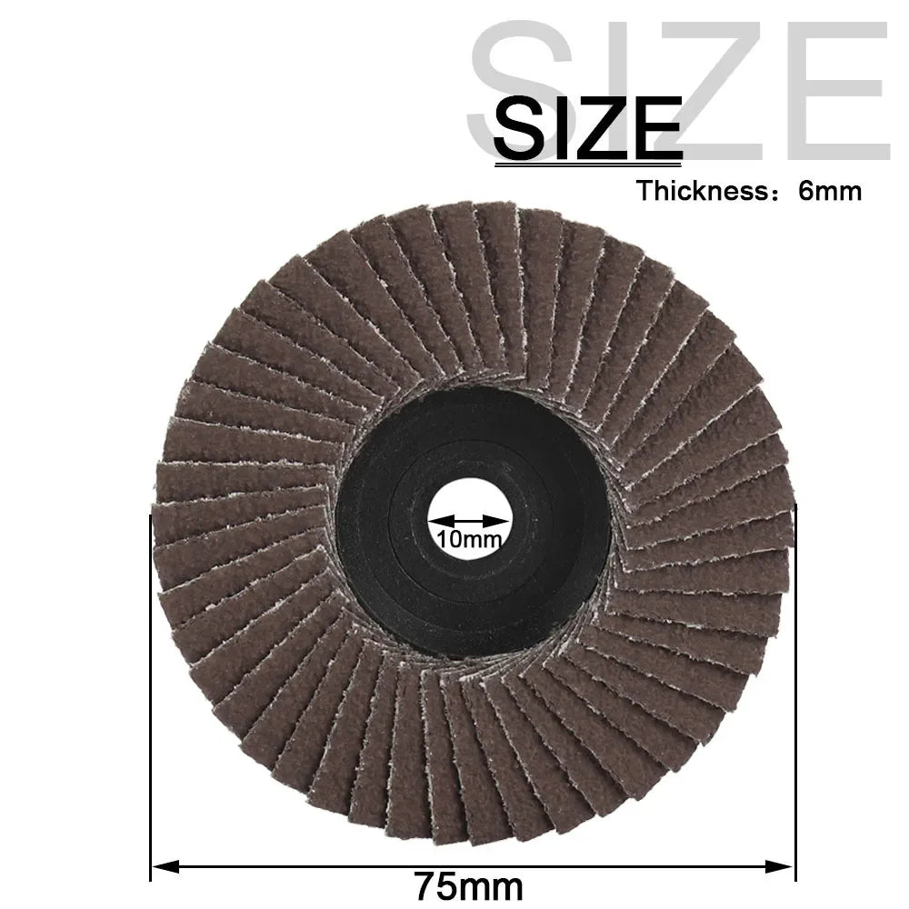 NuoDunco 3pcs 75mm Flat Flap Discs 3 " Grinding Wheels Mini Angle Grinder Accessories Sanding Discs For Metal Wood Polishing