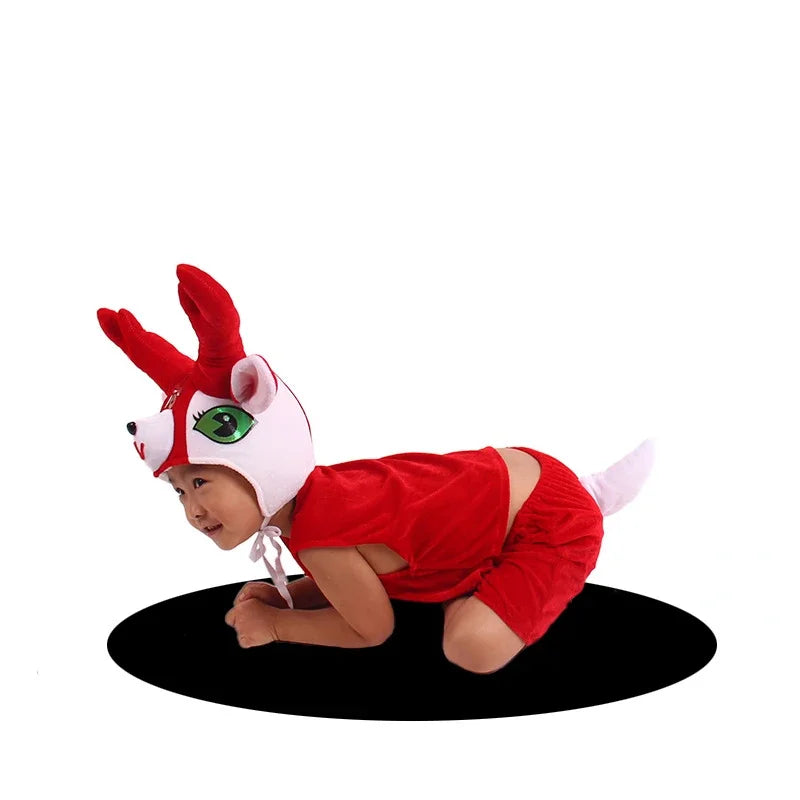 Boy Girls Children Animal Costume Cosplay Performance Props Clothing Grasshopper Mantis Bear Kangaroo Panda Squirrel Elephant