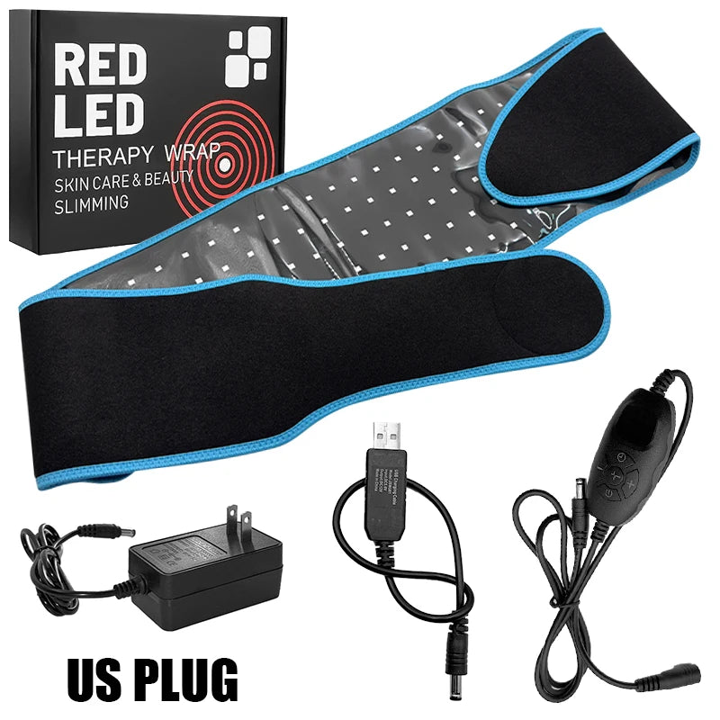 850nm 660nm Red&Infrared LED Light Therapy Belt Pulsed Light Back Wrap Burn Fat Wrap Slimming Device Pain Relief Waist Heat Pad
